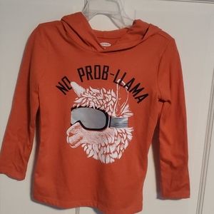 Llama long sleeve hooded tee